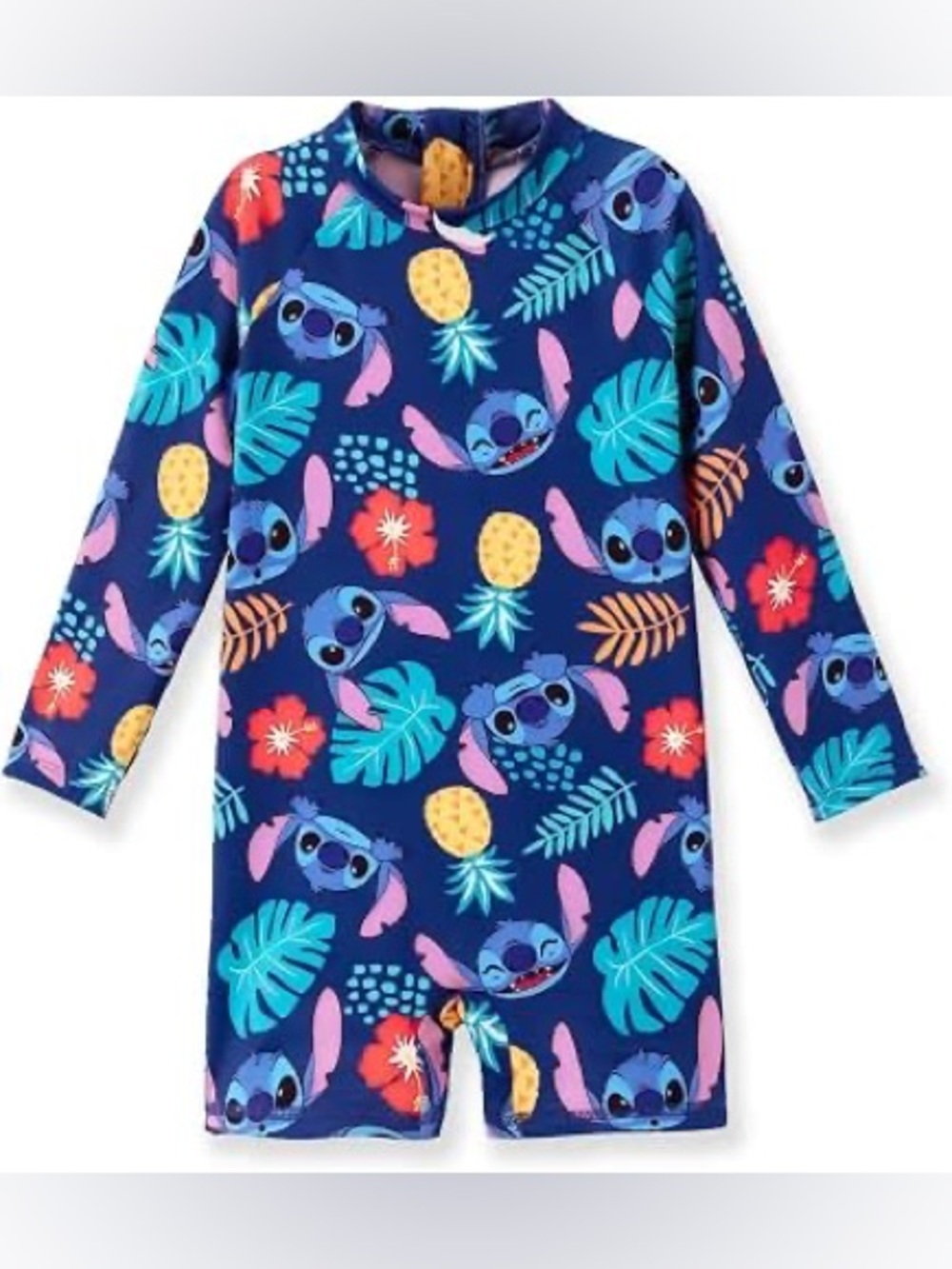 NWT 3-6M Disney Kids Stitch Long-Sleeve One-Piece Rashguard